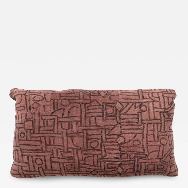 Faded Plum Color Embroidered Lumbar Cushion