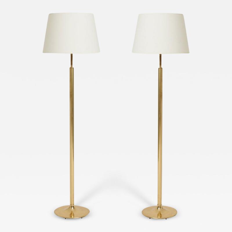 Fagerhults Belysning Pair of Mid Century Brass Floor Lamps by Fagerhults Belysning