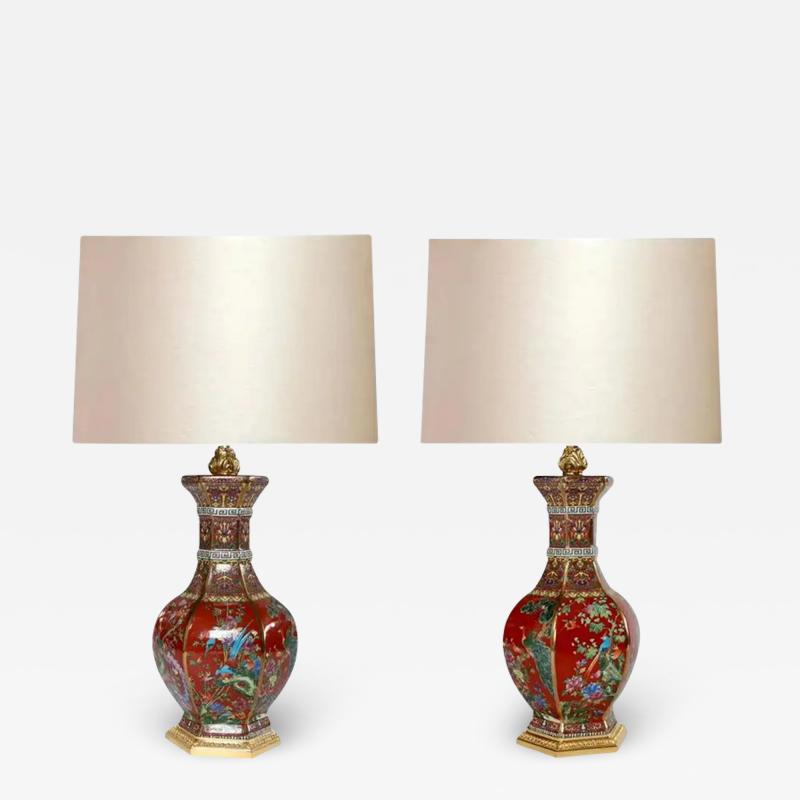 Famille Rose Porcelain Lamps