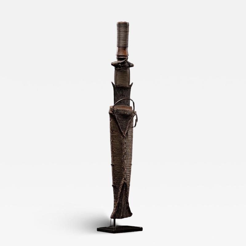 Fang Short Sword with wood and snakeskin Sheath Gabon