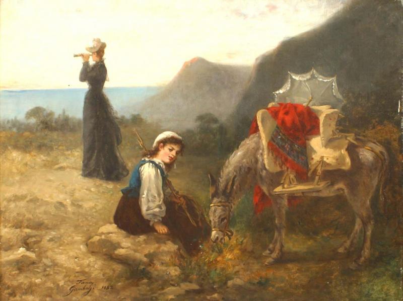 Fanny Gambogi Painting of Women with Donkey
