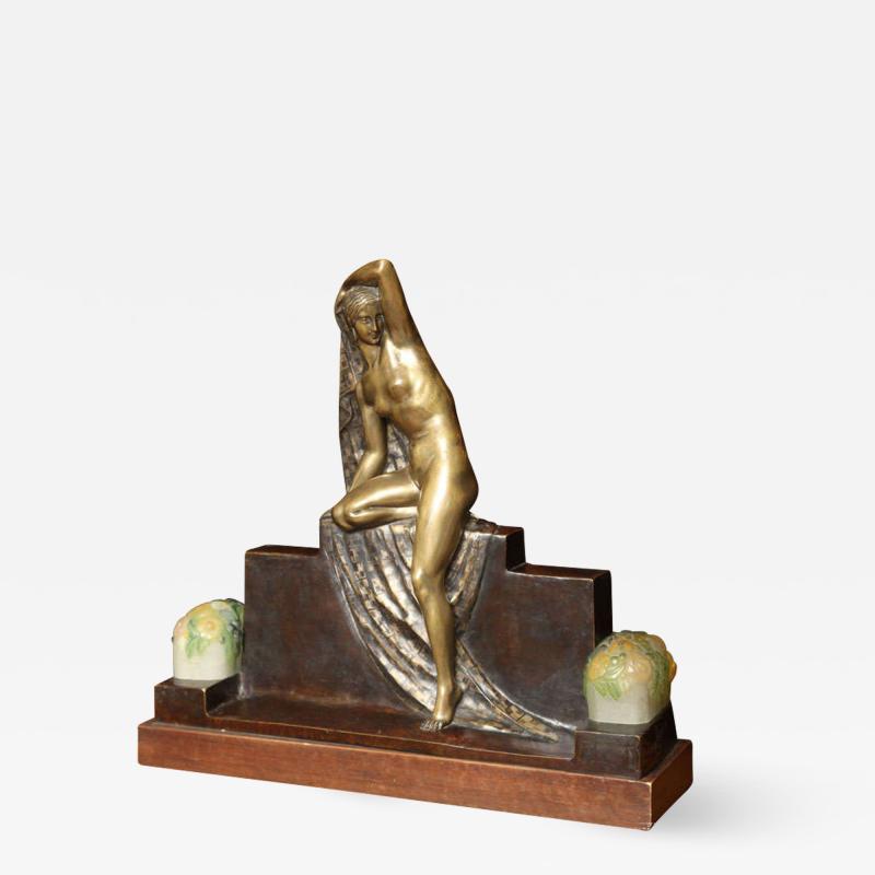 Fanny Rozet Art Deco Figural Lamp by FANNY ROZET