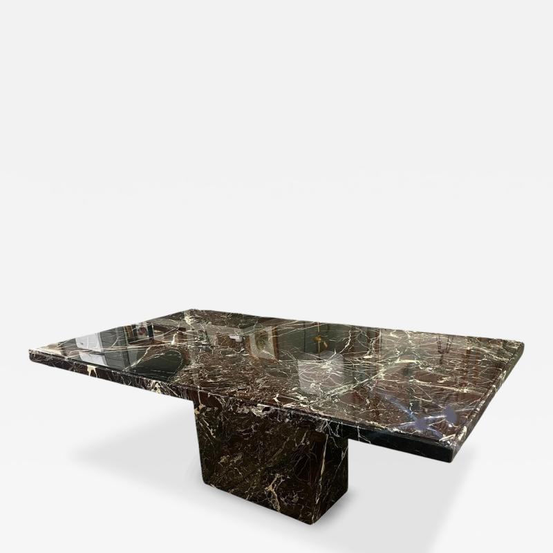 Fantastic Italian Rosso Levanto Marble Pedestal Dining Table