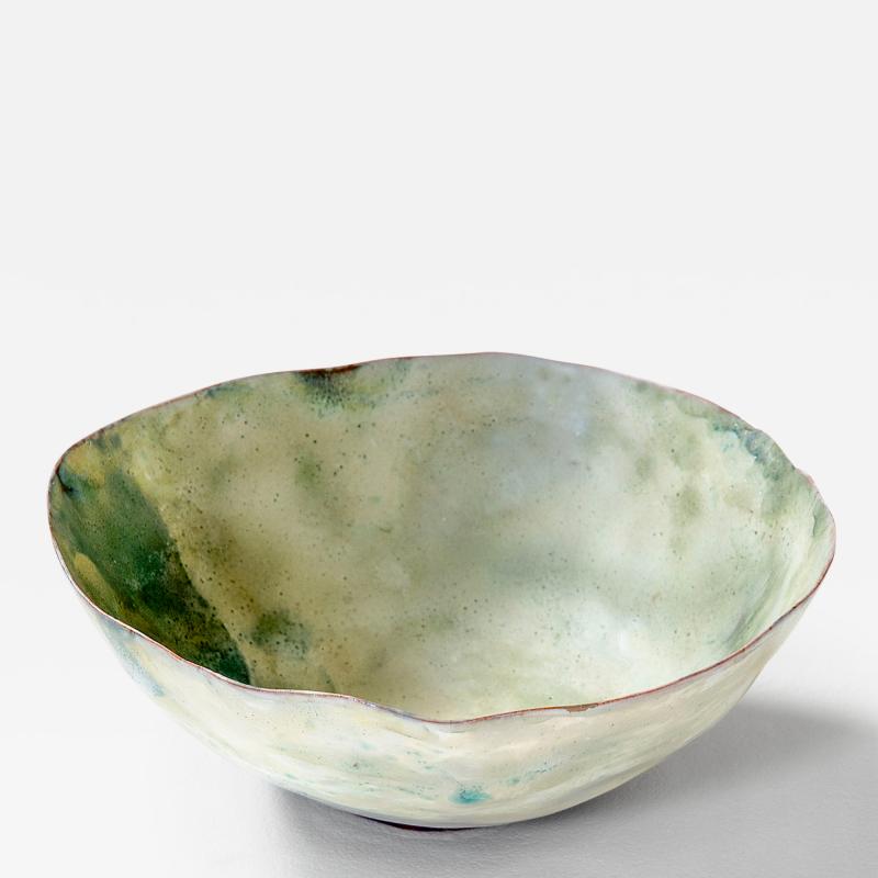 Fausto Melotti Fausto Melotti Decorative Bowl in Green Enameled Ceramic 50s