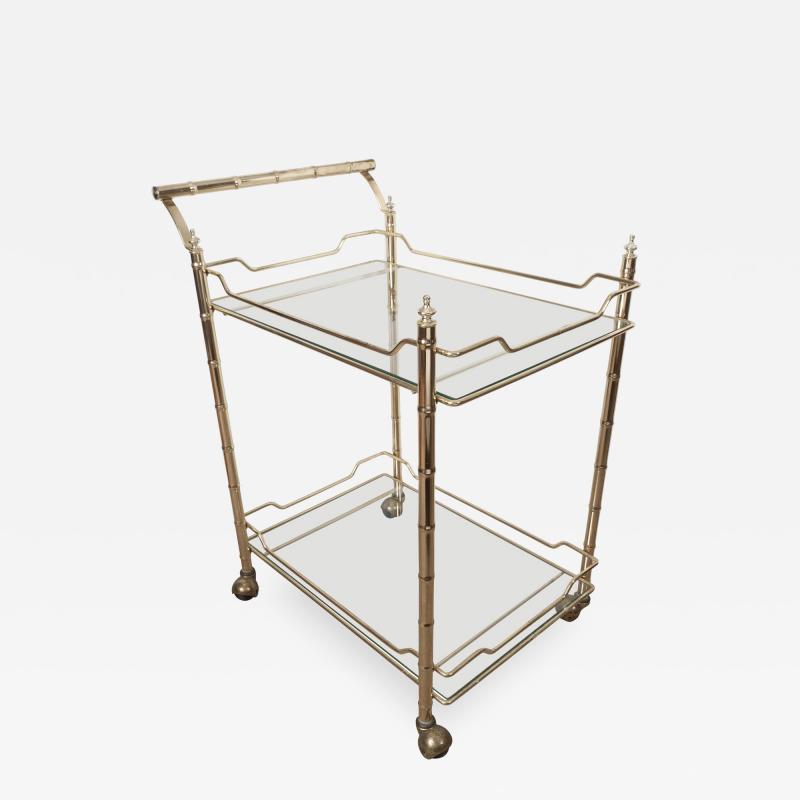 Faux Bamboo Brass Bar Cart