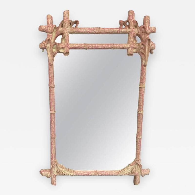 Faux Bamboo Decorator Wall Mirror circa 1970