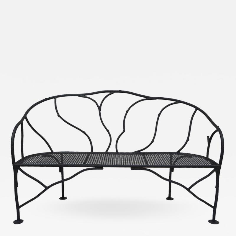 Faux Bois Wrought Iron Garden Bench