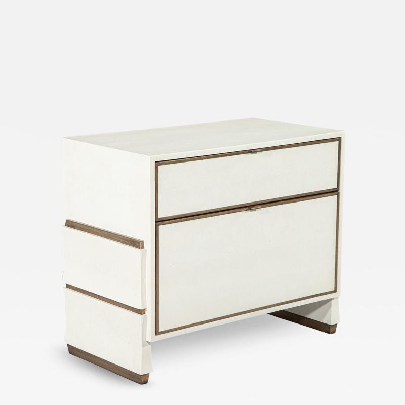 Faux Shagreen Modern Office Cabinet