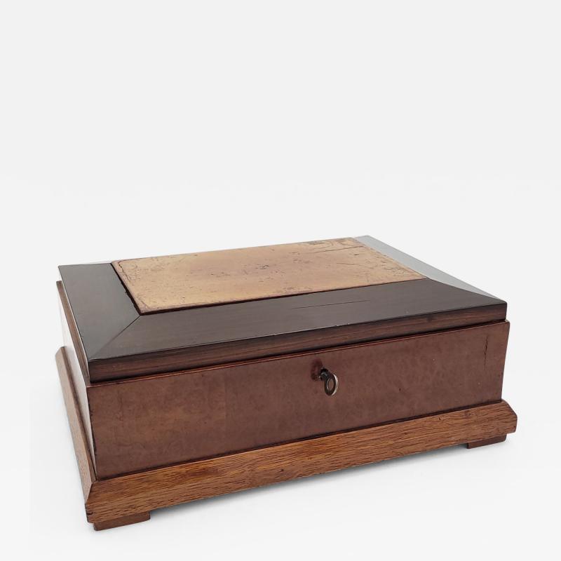 Federal Box in Fruitwood and Maple on Later Stand circa 1840