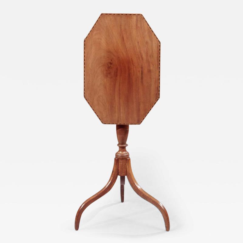 Federal Candlestand with an Octogonal Inlaid Top