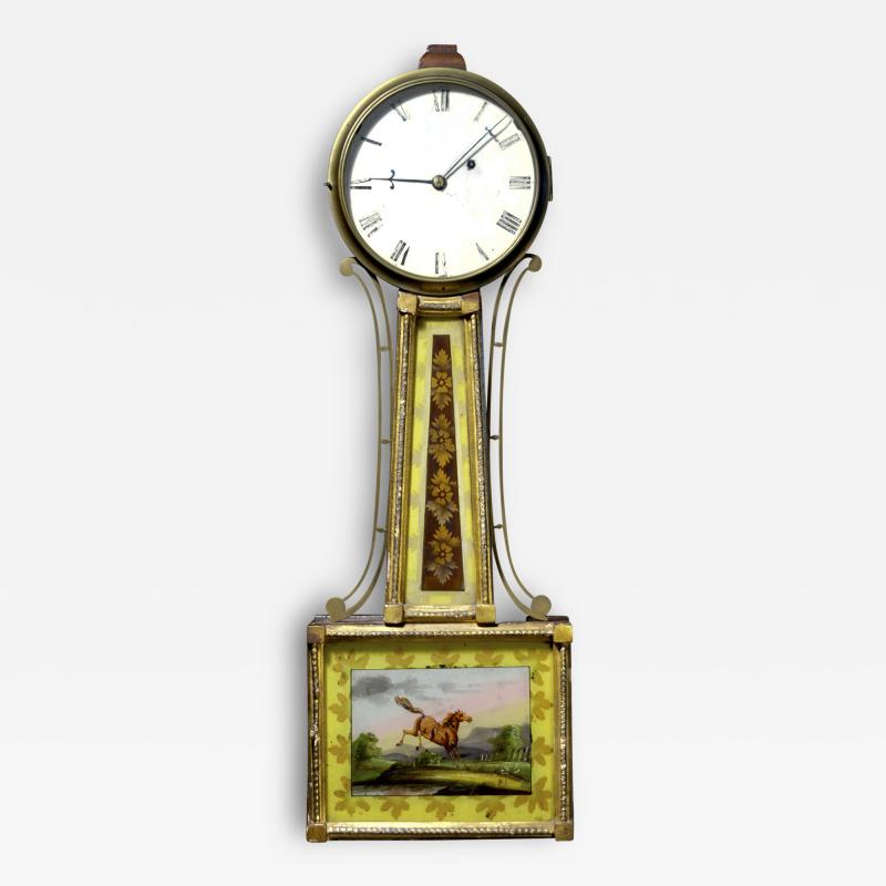 Federal Mahogany Gold Gilded Banjo Clock