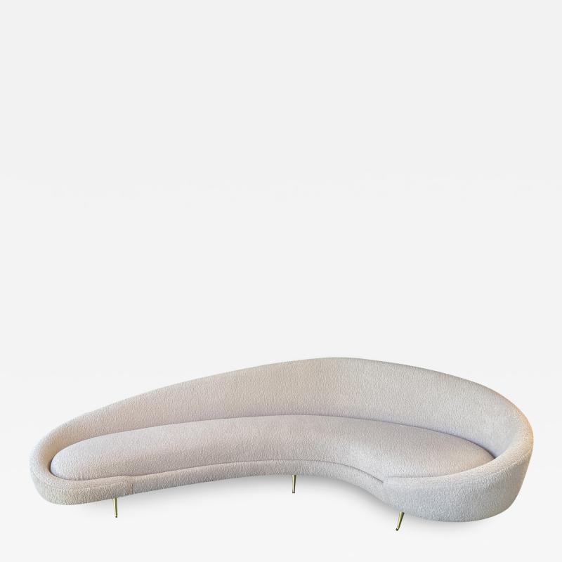Federico Munari Federico Munari Mid Century Italian large curved sofa 1950s Re Upholstery