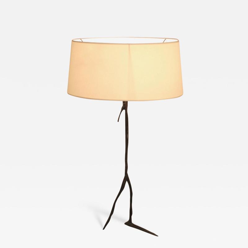 Felix Agostini French Iron Table Lamp by Felix Agostini circa 1960