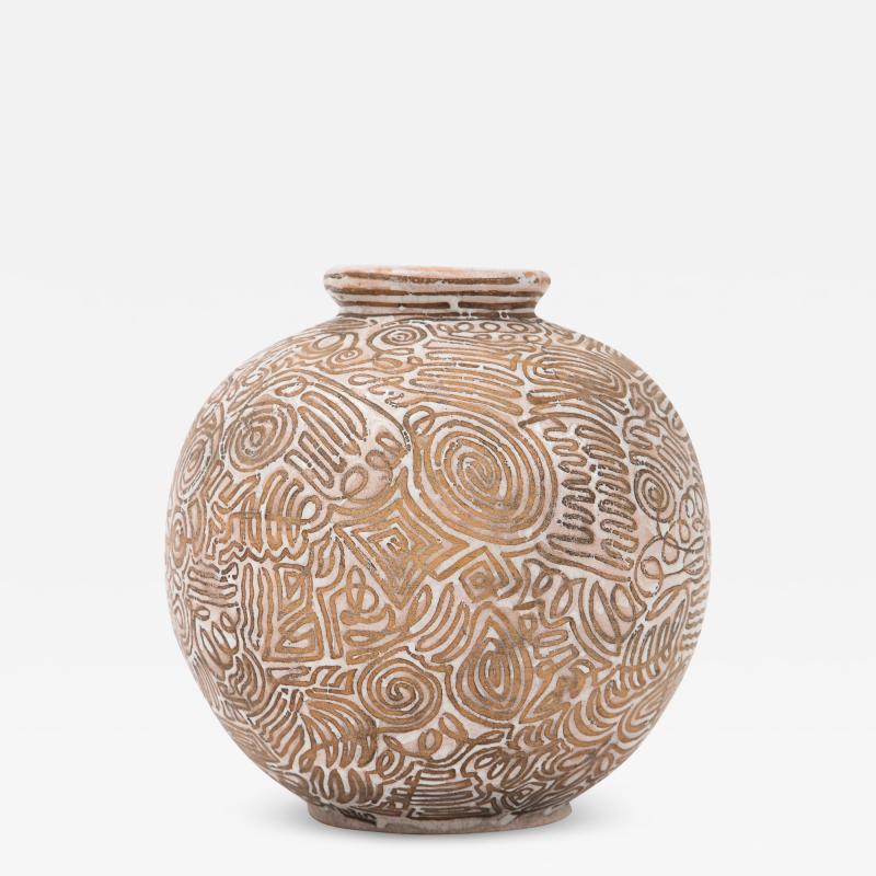 Felix Gete Ceramic Vase by Felix Gete for CAB France c 1930s
