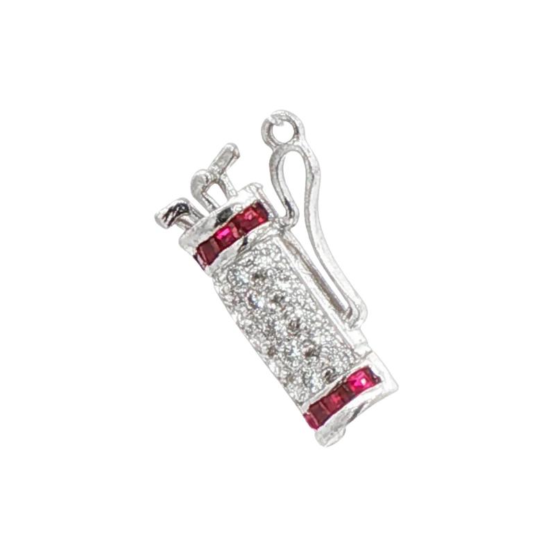 Felix Vollman Diamond and Ruby Golf Bag Charm By Felix Vollman