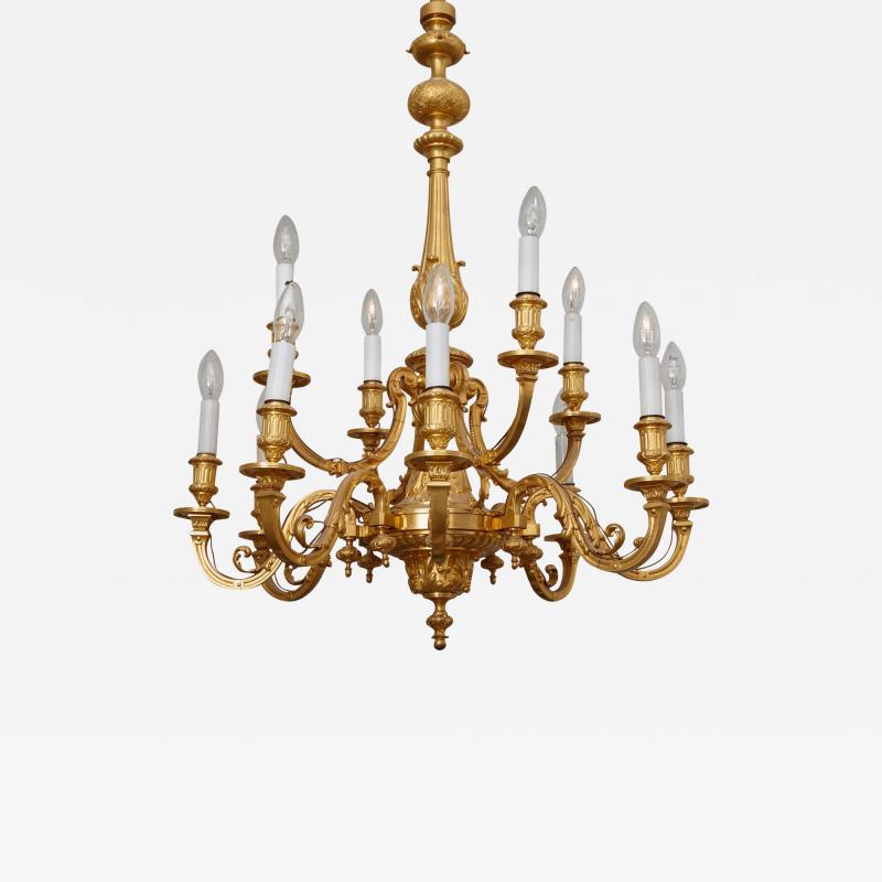 Ferdinand Barbedienne Antique Louis XIV style ormolu chandelier by Barbedienne
