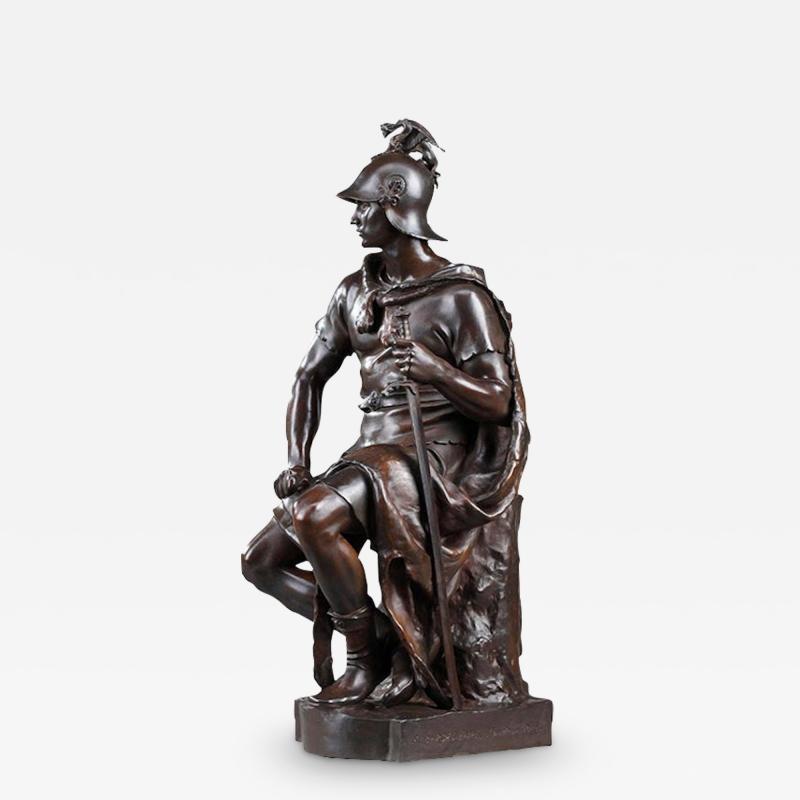 Ferdinand Barbedienne Huge Antique P Dubois F Barbedienne Bronze Soldier Sculpture