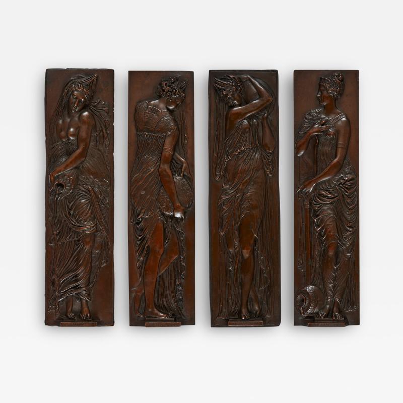 Ferdinand Barbedienne Set of four spelter plaques by Ferdinand Barbedienne