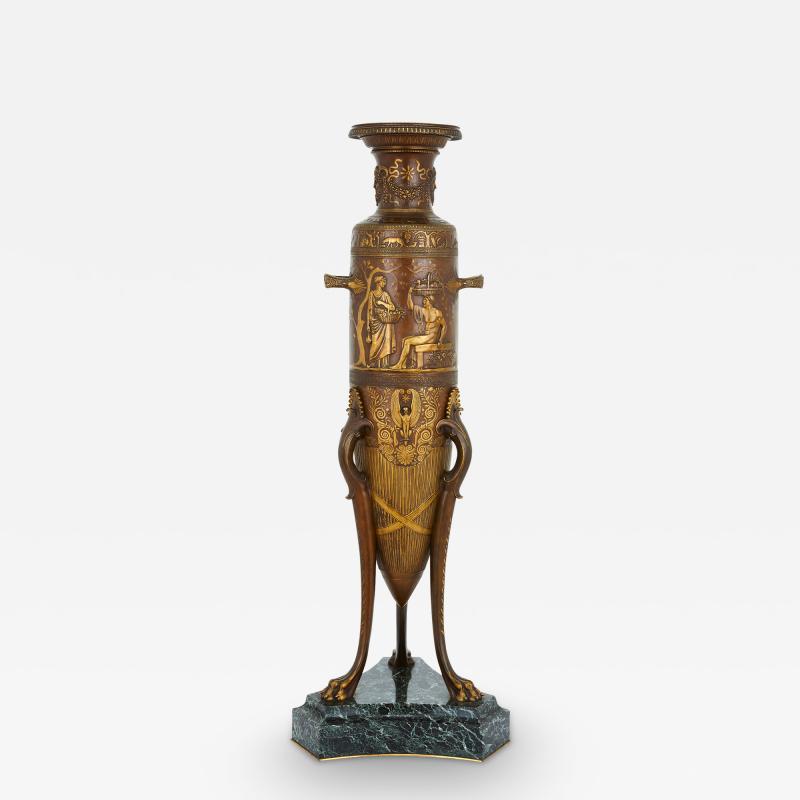 Ferdinand Levillain 19th Century French Neoclassical style bronze vase by Levillain and Barbedienne