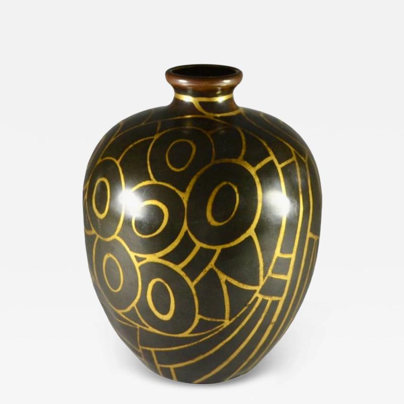 Fernand Grange Fernand Grange Art Deco Dinanderie Vase