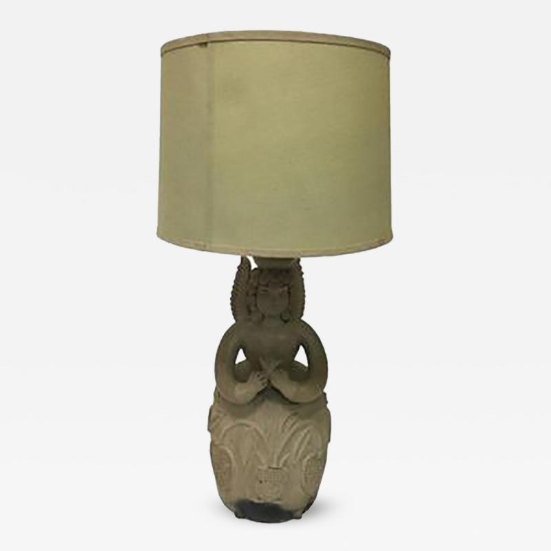 Fernando Botero Angel Pottery Lamp in the style of Botero Circa 1960s