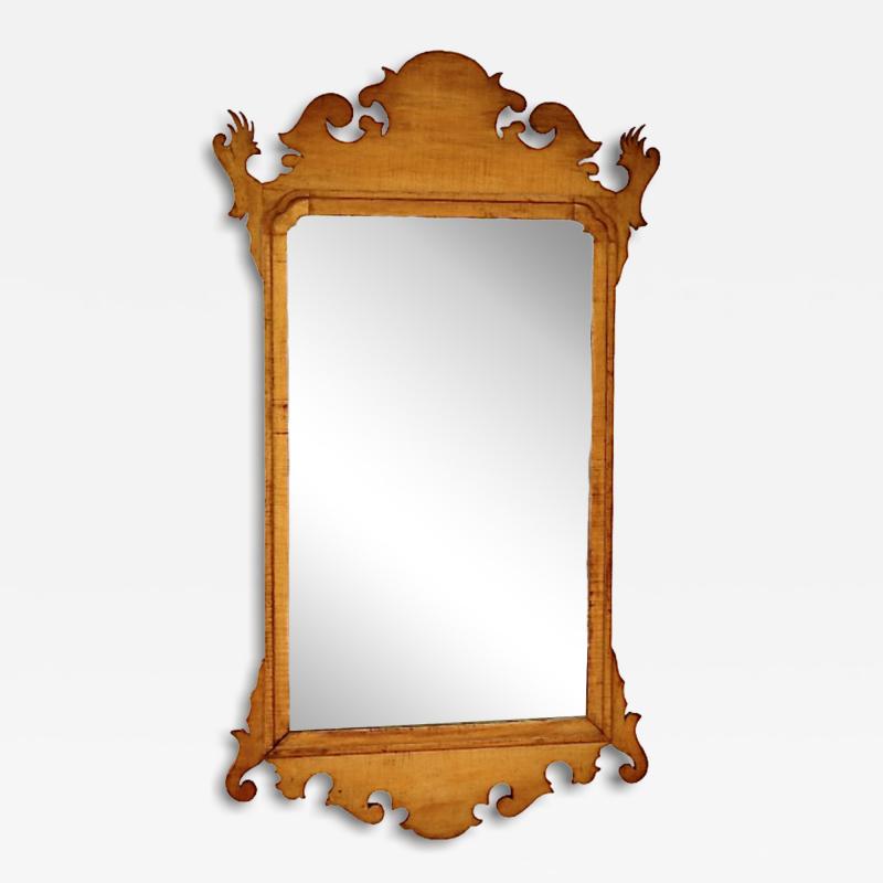 Figured Maple Chippendale Mirror 18th Century