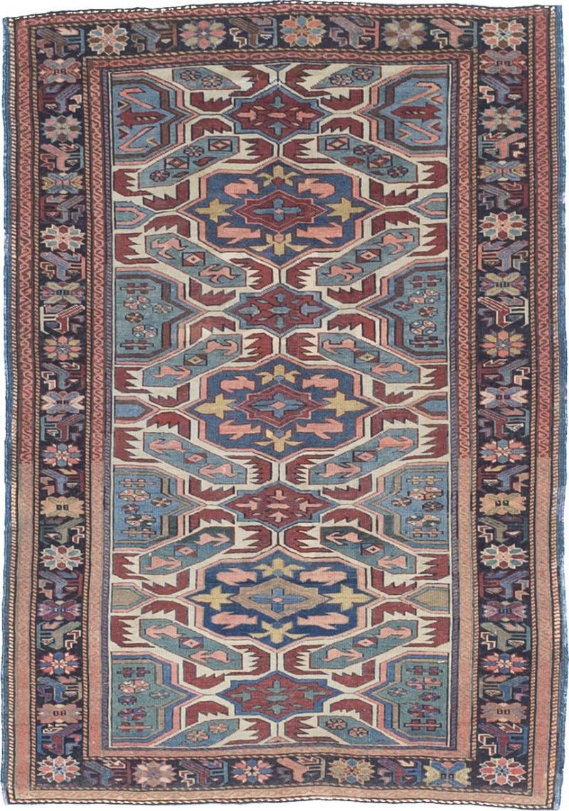 Fine Antique Caucasian Kuba Rug 3 7 x 5 1 