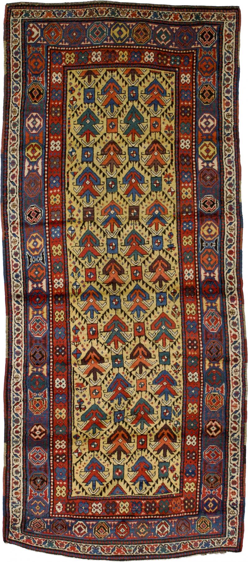 Fine Antique Ganjeh Kazak Rug 3 10 x 9 3 