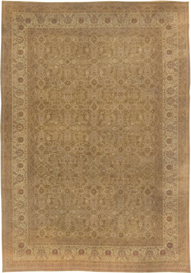 Fine Antique Indian Amritsar Botanic Carpet Size Adjusted 