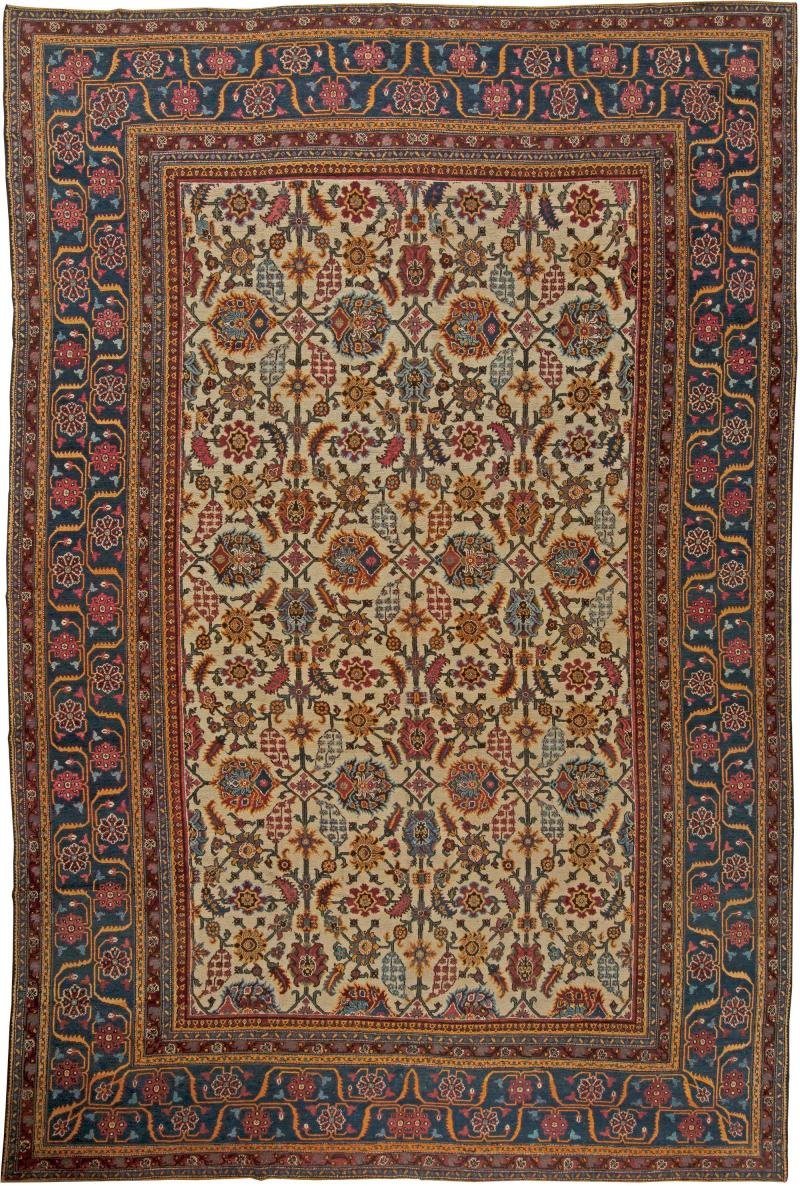 Fine Antique Indian Botanic Handmade Wool Rug