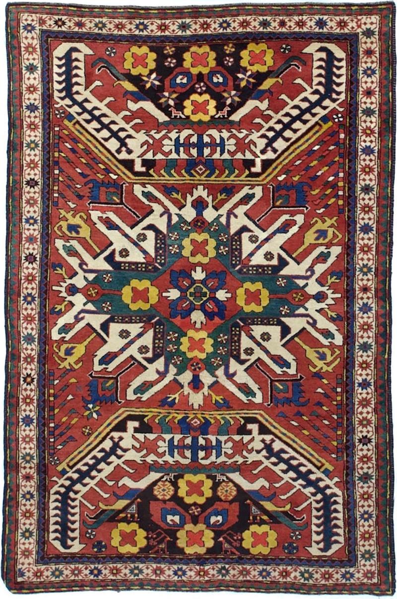 Fine Antique Kazak Wool Rug 4 9 x 7 2 