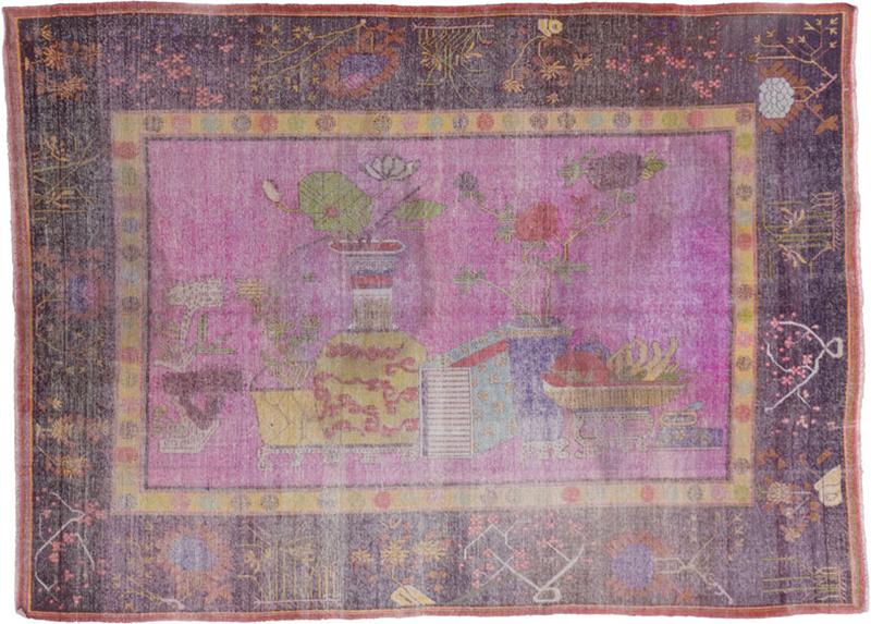 Fine Antique Khotan Silk Rug 5 7 x 7 9 