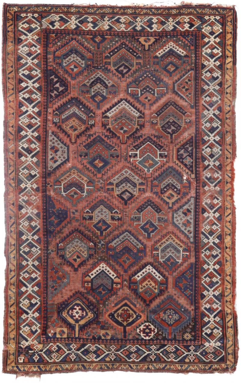 Fine Antique Kurdish Tribal Wool Rug 4 7 x 7 3 