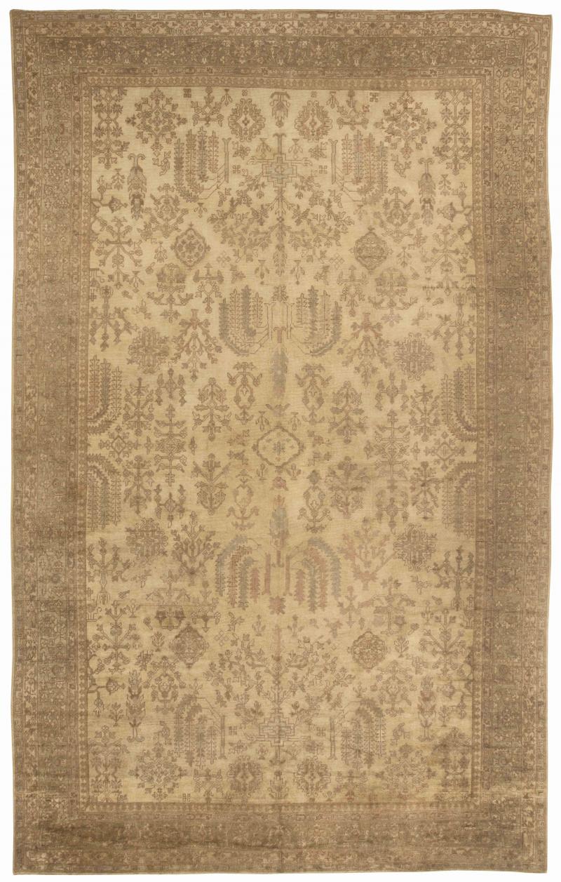 Fine Antique Oushak Handmade Wool Carpet