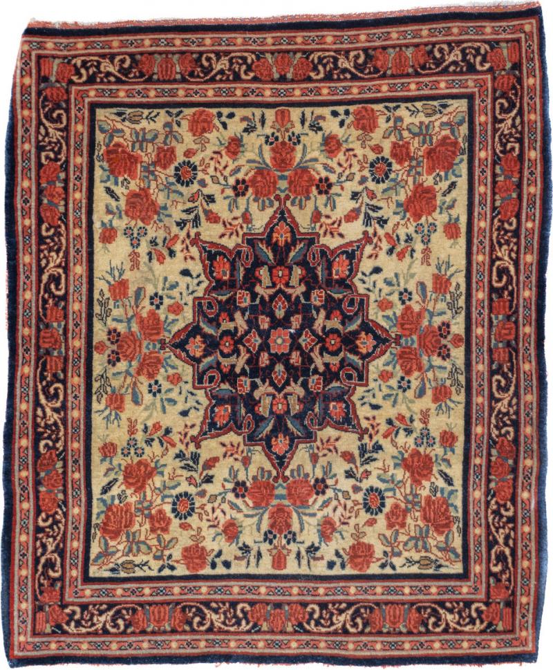Fine Antique Persian Bijar Rug 24 x 29