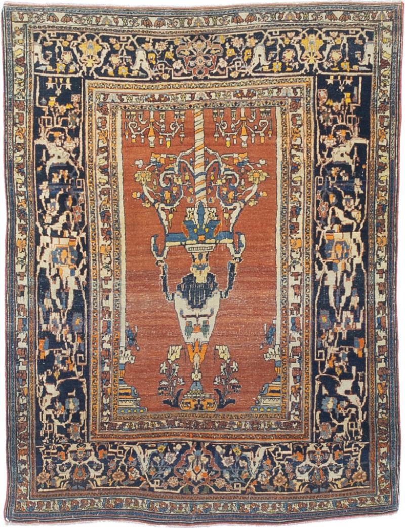 Fine Antique Persian Haji Jalili Tabriz Rug 4 x 4 x 5 x 9 