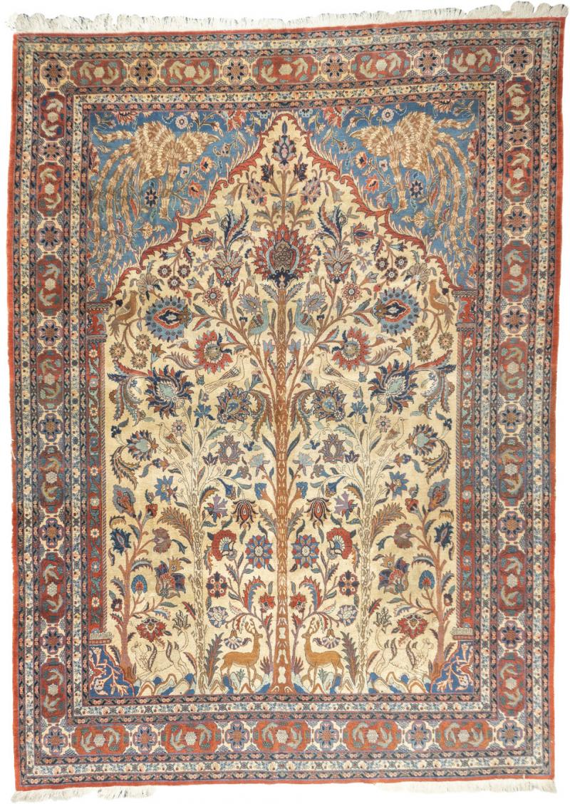 Fine Antique Persian Isfahan Tree of Life Rug 8 5 x 11 8 