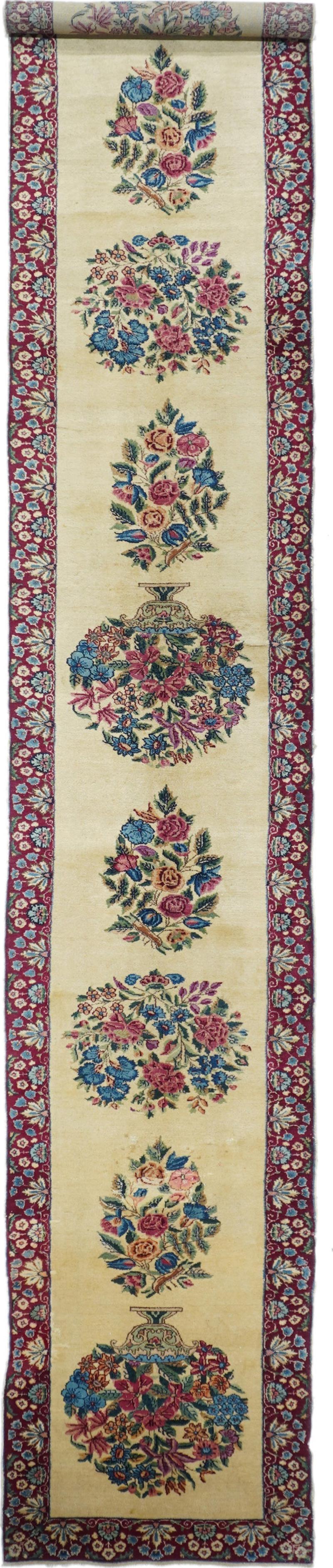 Fine Antique Persian Kerman Long Rug 2 5 x 16 2 