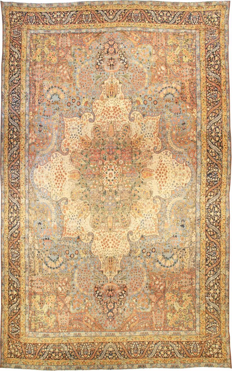 Fine Antique Persian Kirman Handmade Wool Rug