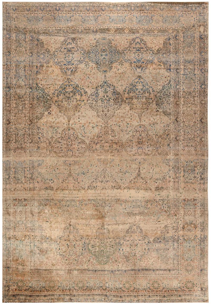 Fine Antique Persian Kirman Handmade Wool Rug
