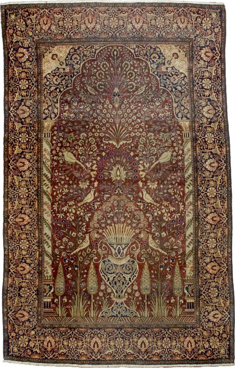 Fine Antique Persian Mohtasham Kashan Rug 4 0 x 6 5 