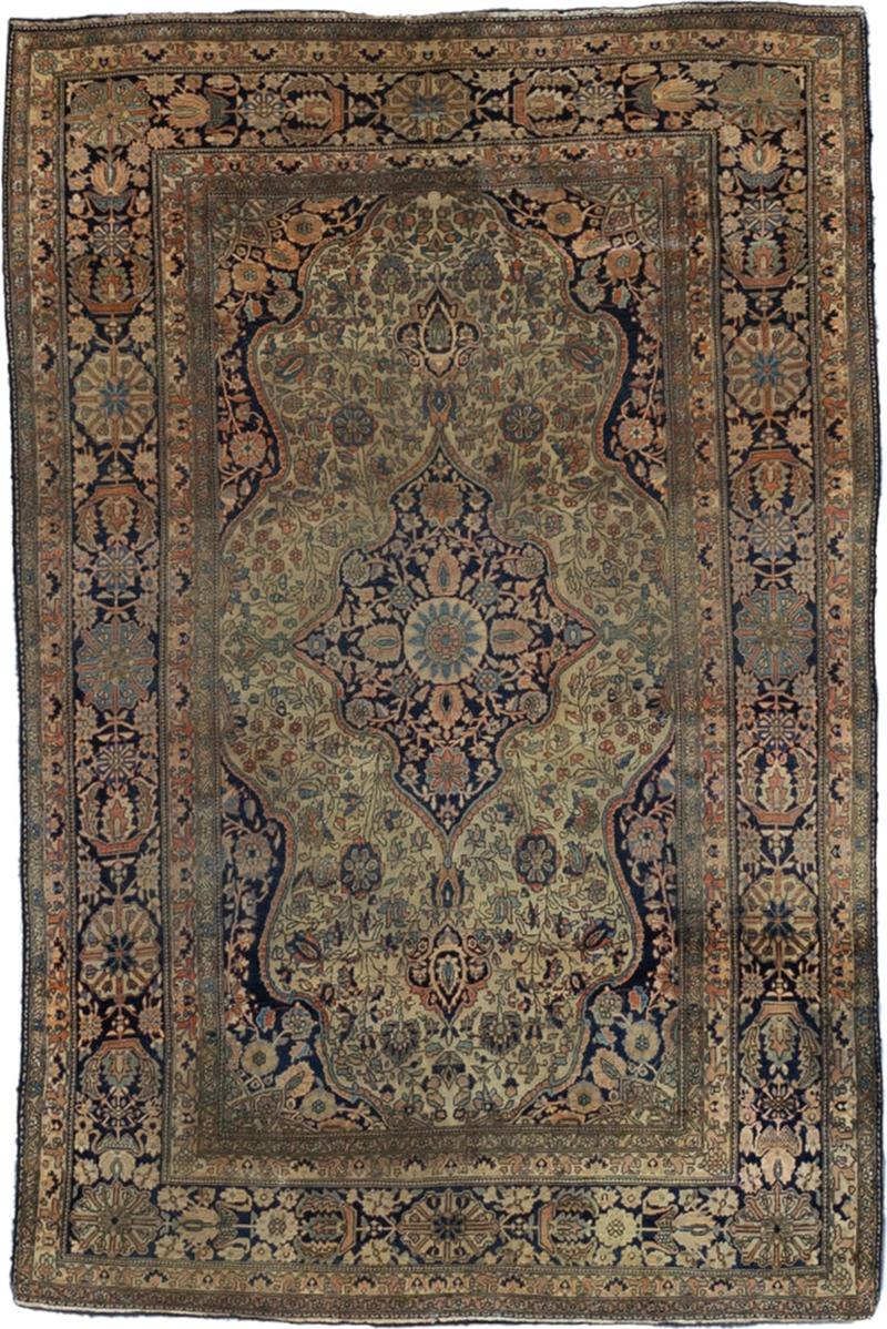 Fine Antique Persian Mohtasham Kashan Wool Rug 43 x 6 x 9 