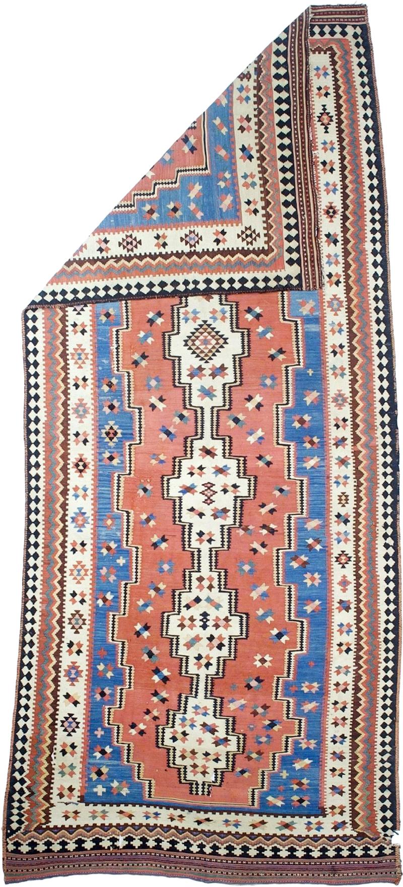 Fine Antique Persian Qashqai Tribal Kilim Rug 56 x 130 