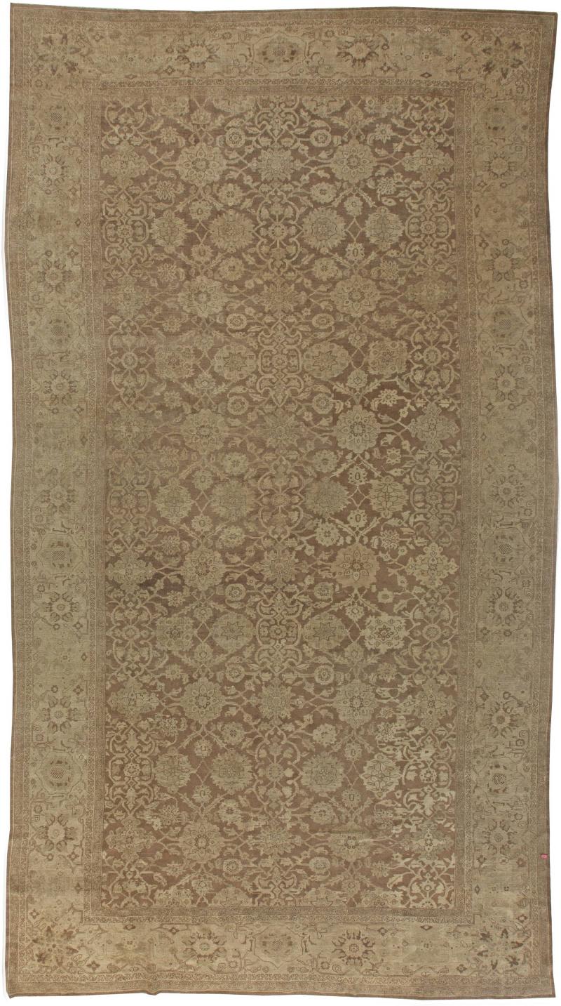 Fine Antique Persian Sultanabad Brown Handmade Wool Rug
