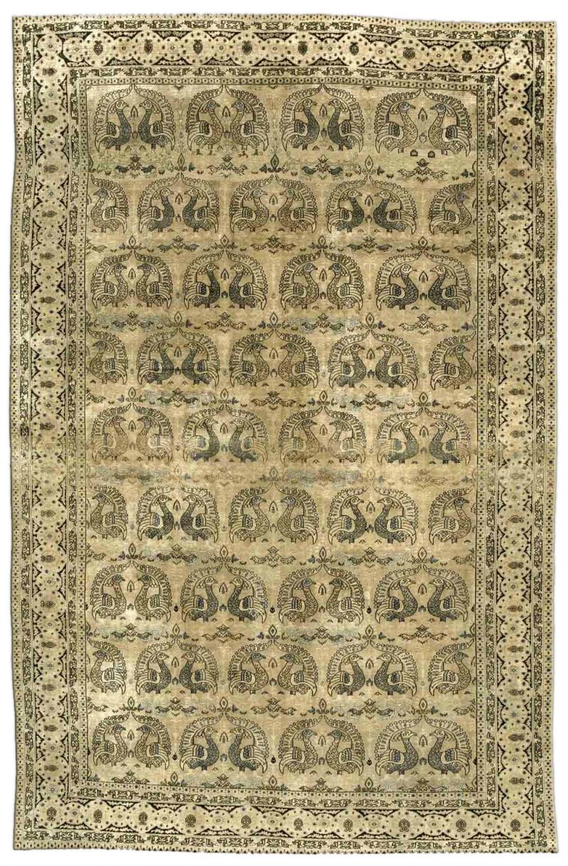Fine Antique Persian Tabriz Handwoven Wool Carpet