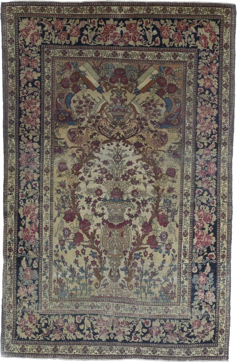 Fine Antique Persian Tehran Rug 4 x 9 x 7 x 4 