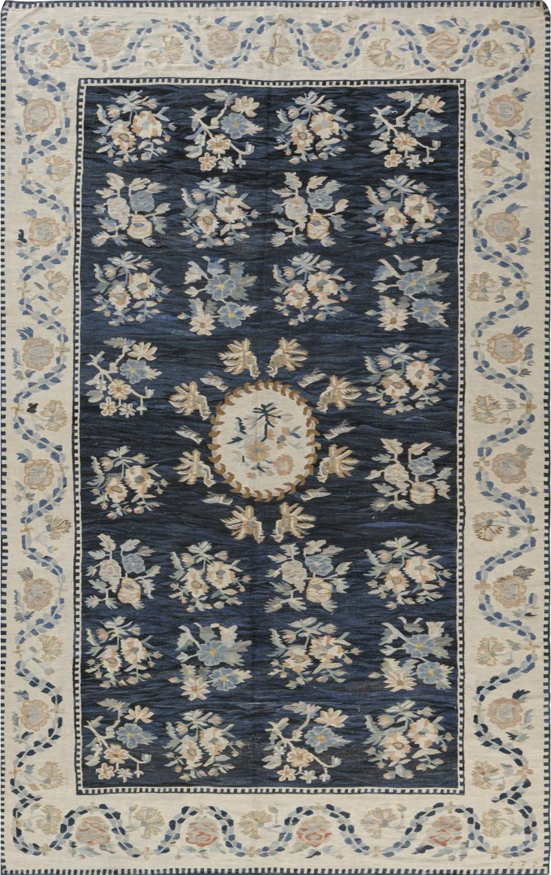 Fine Antique Russian Bessarabian Handmade Wool Carpet