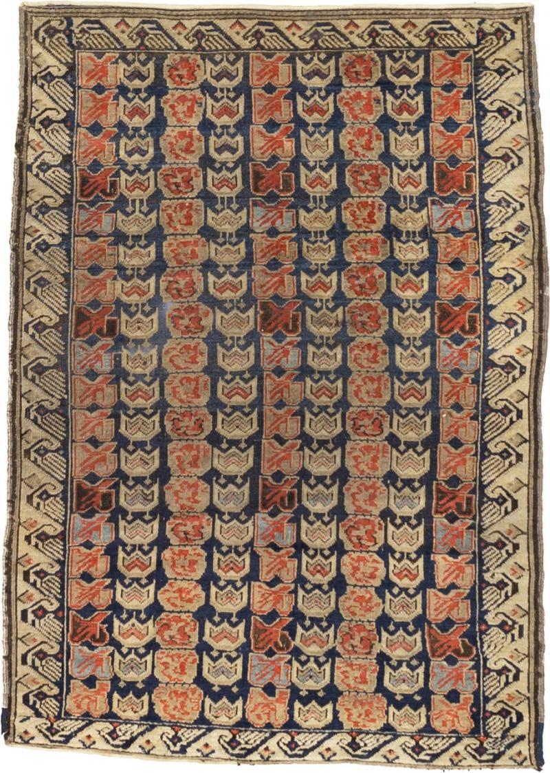 Fine Antique Shirvan Wool Rug 4 0 x 5 6 