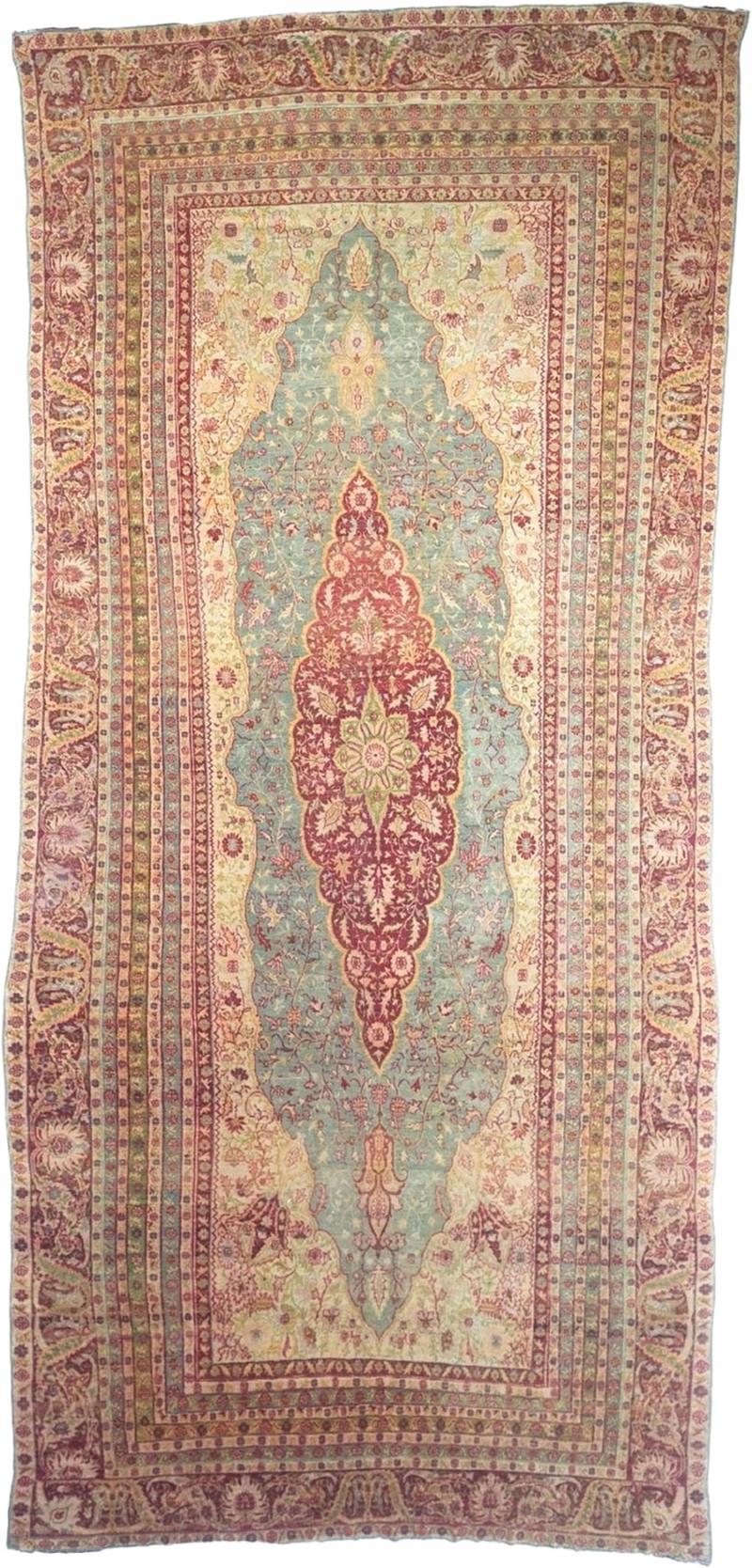 Fine Antique Turkish Gordez Wool Rug Odd and rare size 8 0 x 17 8 