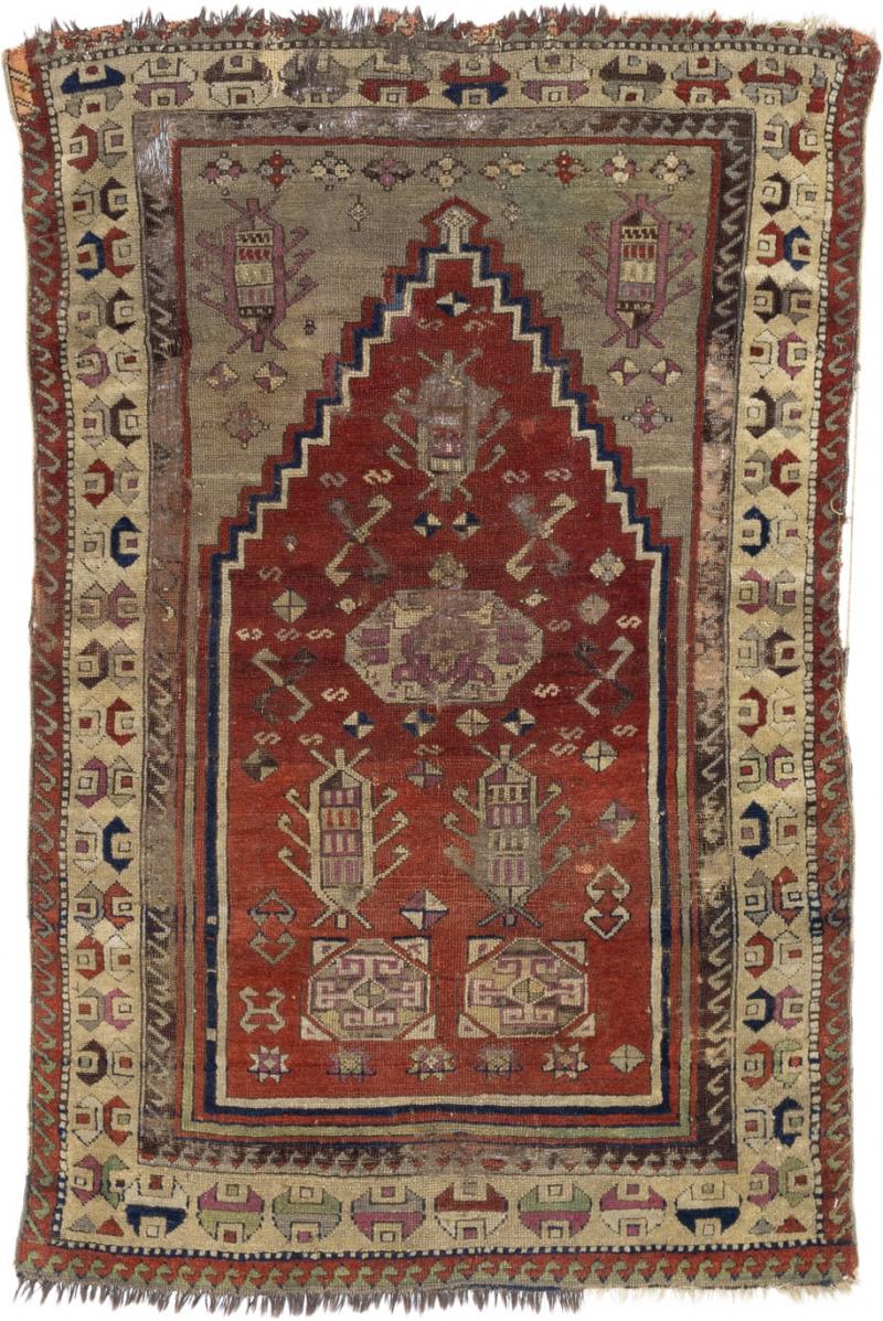 Fine Antique Turkish Konia Rug 3 0 x 4 8 